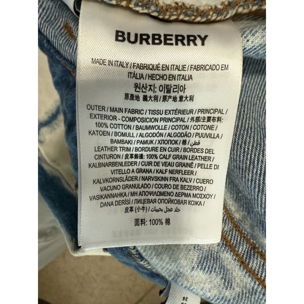 Burberry Denim Jeans Female Size 26 Seamill Monogram Motif Slim Fit Bleached - Picture 9 of 11